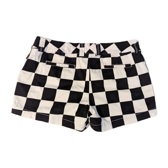 Loudmouth Golf Women's 10 Shorts Black White Checker Flag NASCAR Racing Bermuda - Picture 6 of 9